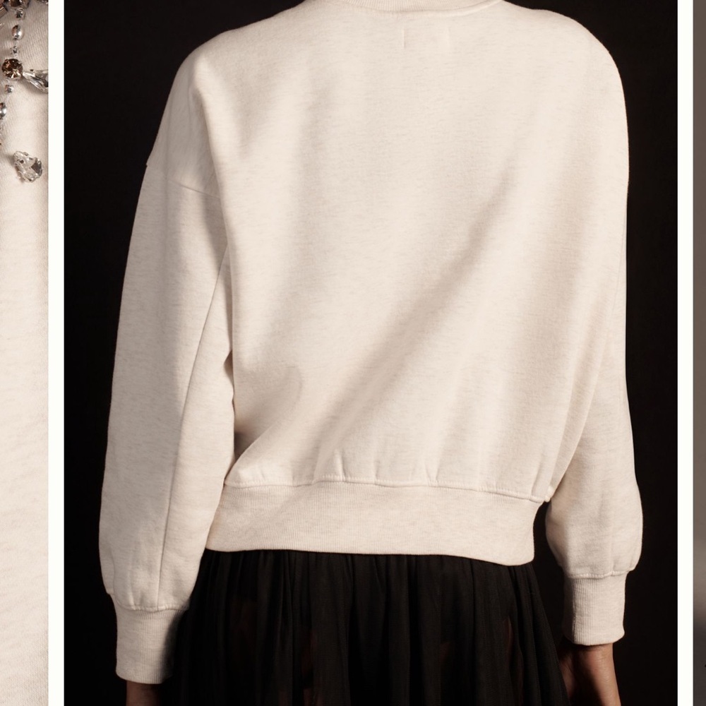 Anthropologie Maeve Embellished Collar Pullover in Light Sand Size Small - Picture 12 of 13